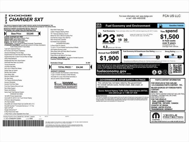 used 2023 Dodge Charger car, priced at $19,999