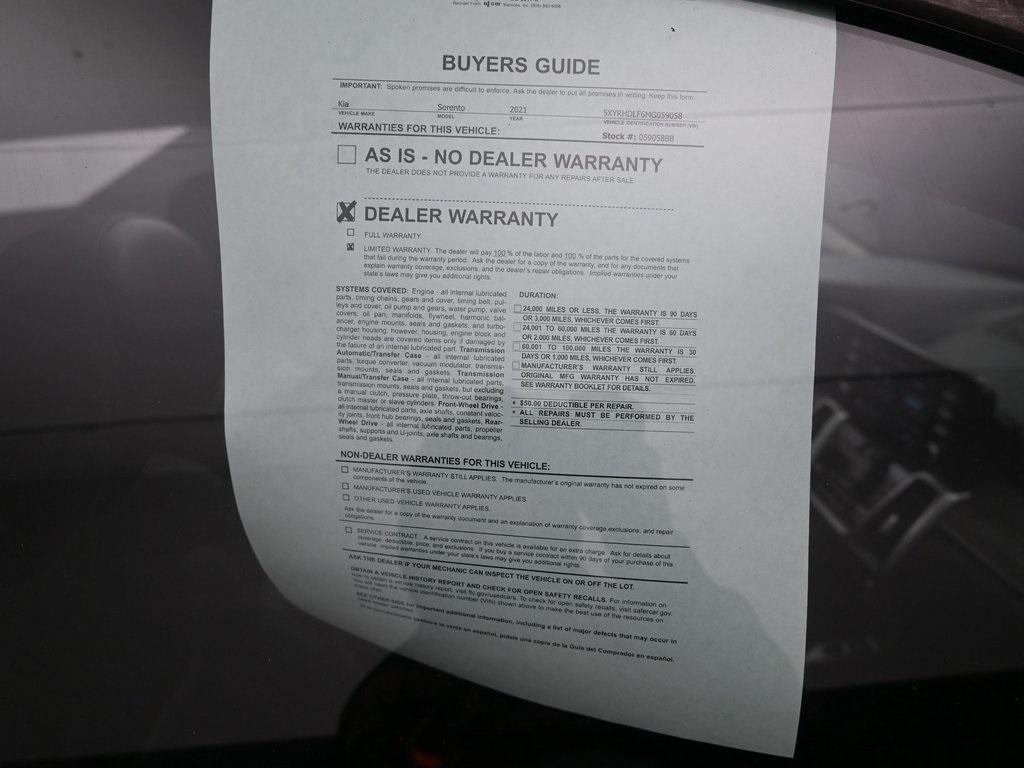 used 2021 Kia Sorento car, priced at $18,999