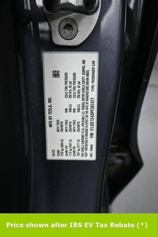 used 2023 Tesla Model 3 car, priced at $19,999