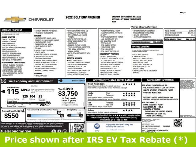 used 2022 Chevrolet Bolt EUV car, priced at $17,999