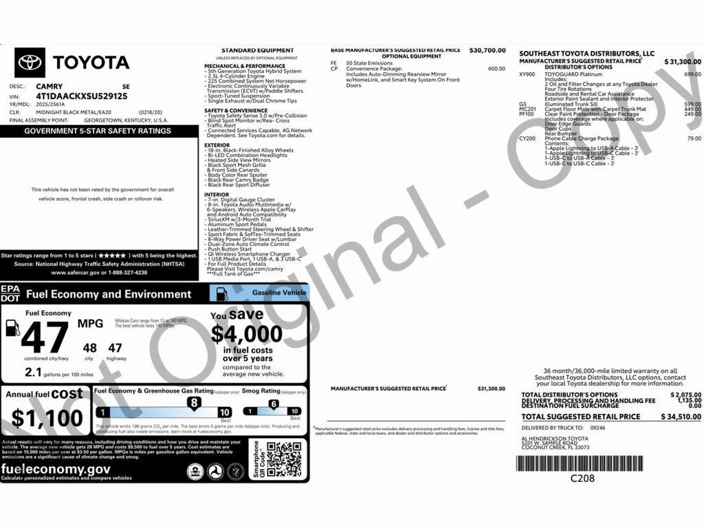 used 2025 Toyota Camry car, priced at $25,499