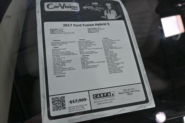 used 2017 Ford Fusion Hybrid car, priced at $15,999