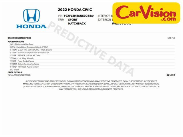 used 2022 Honda Civic car, priced at $20,999