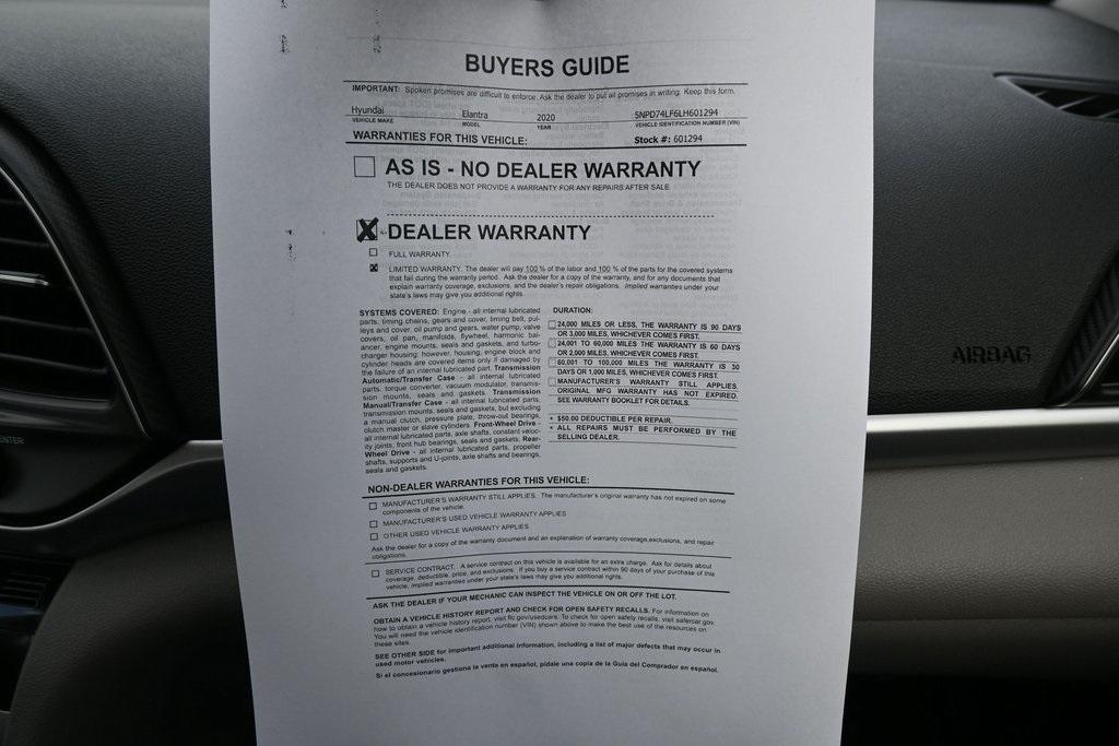 used 2020 Hyundai Elantra car, priced at $15,499