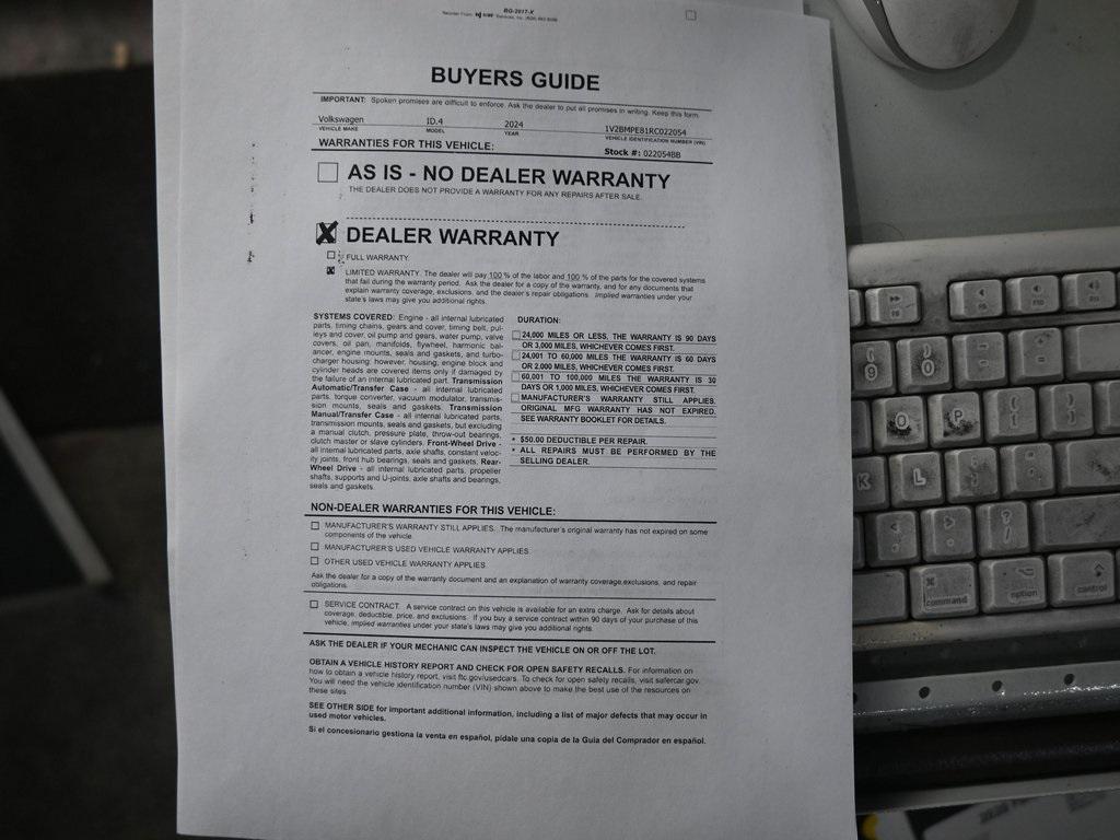 used 2024 Volkswagen ID.4 car, priced at $17,998