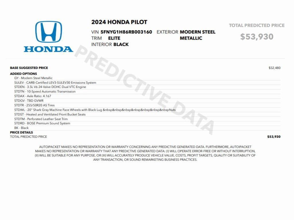 used 2024 Honda Pilot car, priced at $41,999