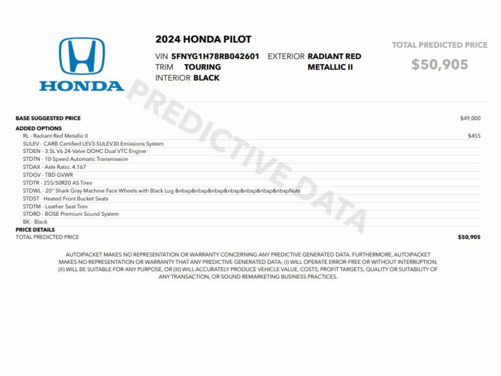 used 2024 Honda Pilot car, priced at $40,499