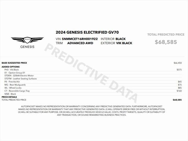 used 2024 Genesis Electrified GV70 car, priced at $39,999