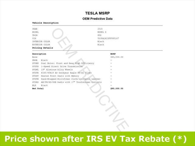 used 2015 Tesla Model S car, priced at $13,999