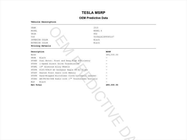 used 2015 Tesla Model S car, priced at $15,999