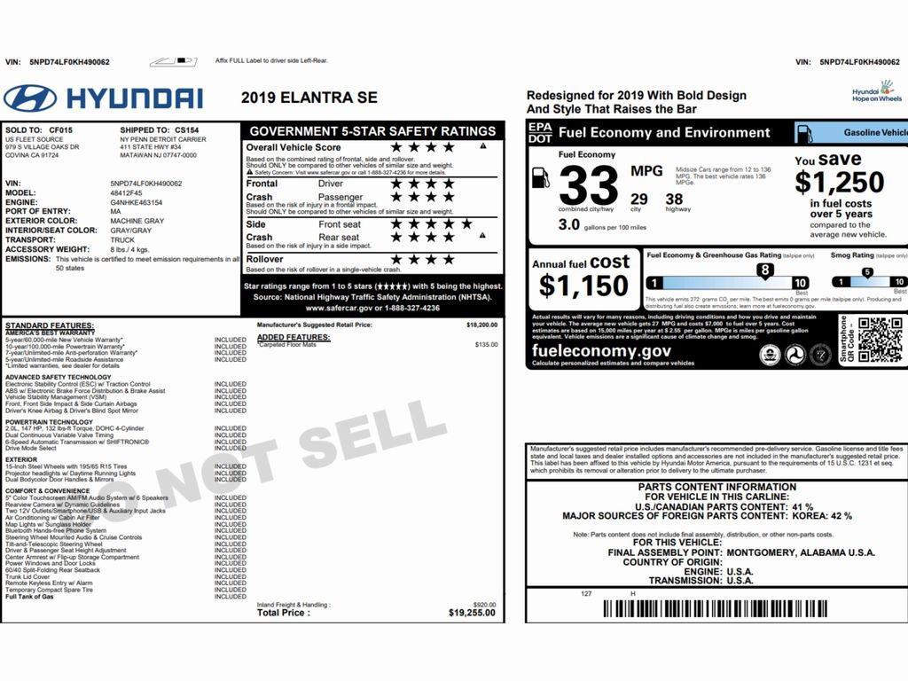 used 2019 Hyundai Elantra car, priced at $11,999