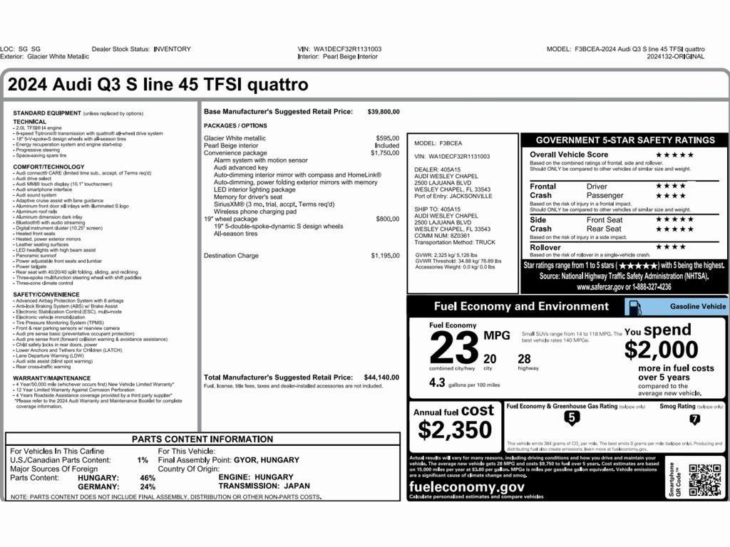 used 2024 Audi Q3 car, priced at $30,999