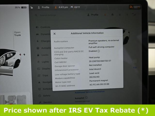used 2021 Tesla Model 3 car, priced at $17,999