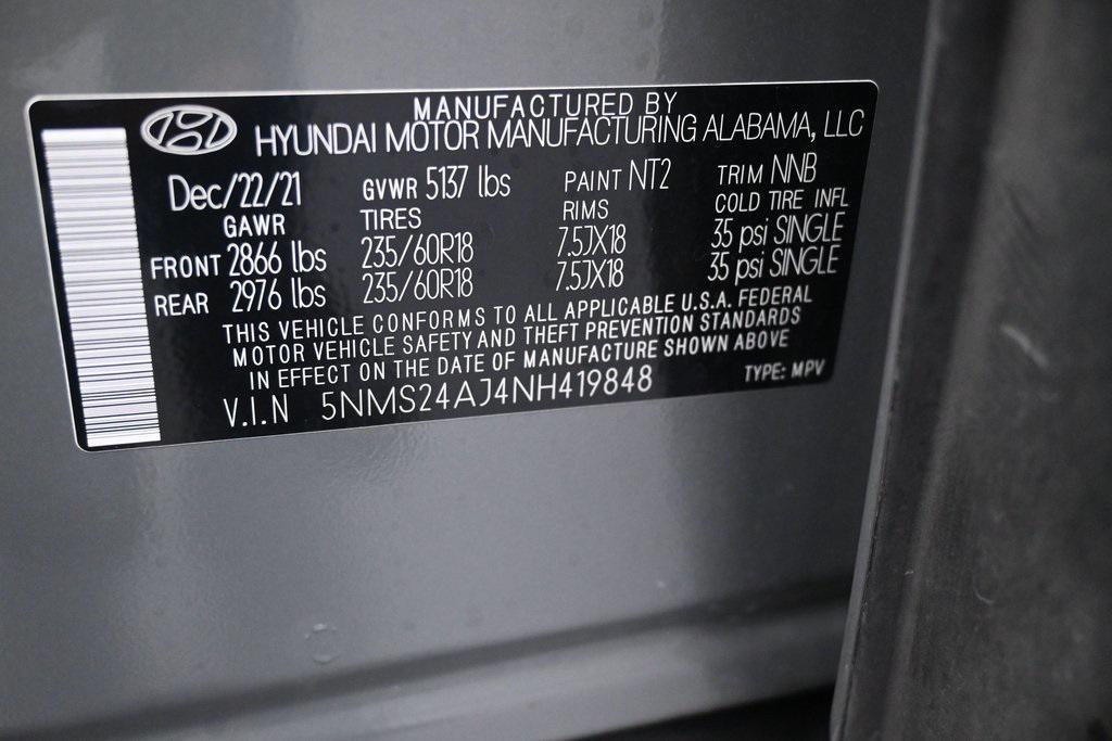 used 2022 Hyundai Santa Fe car, priced at $17,999