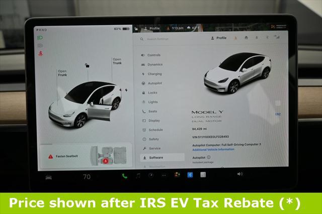 used 2020 Tesla Model Y car, priced at $18,999