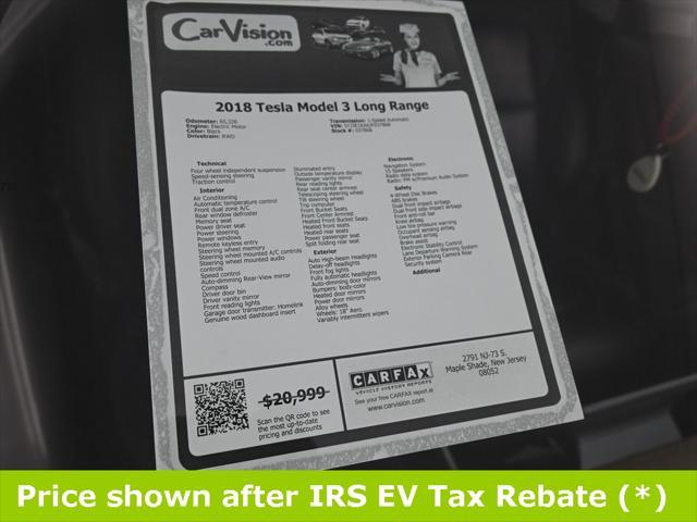 used 2018 Tesla Model 3 car, priced at $15,999