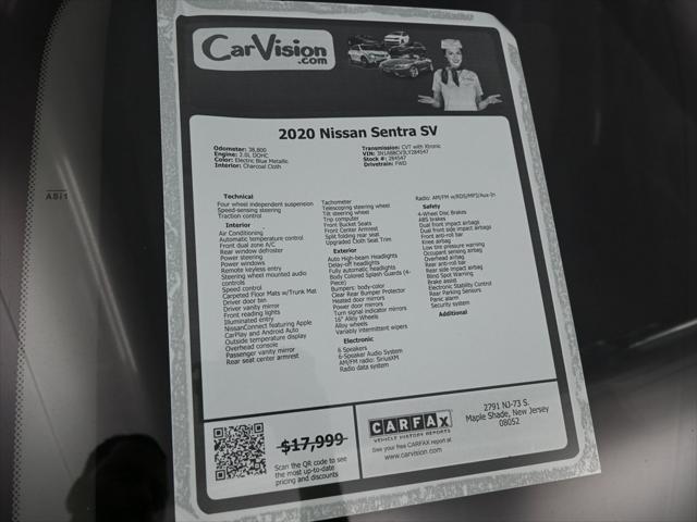 used 2020 Nissan Sentra car, priced at $15,999