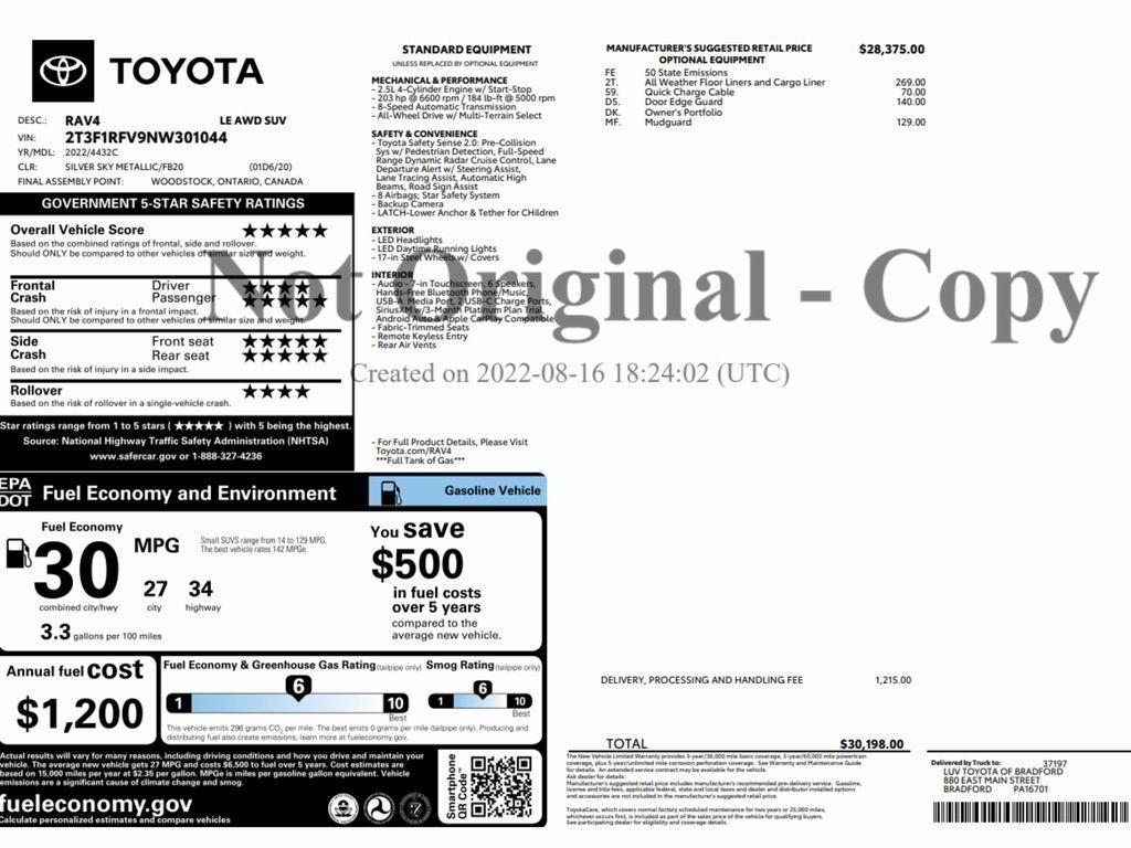 used 2022 Toyota RAV4 car, priced at $24,998