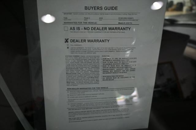 used 2020 Tesla Model 3 car, priced at $14,499