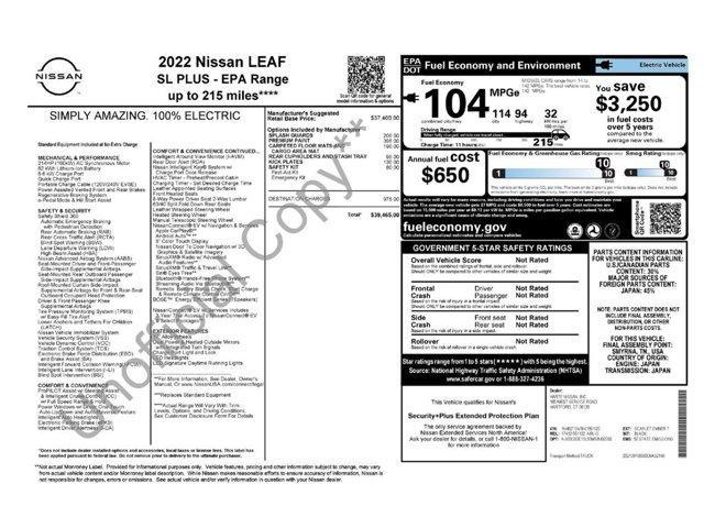 used 2022 Nissan Leaf car, priced at $14,499