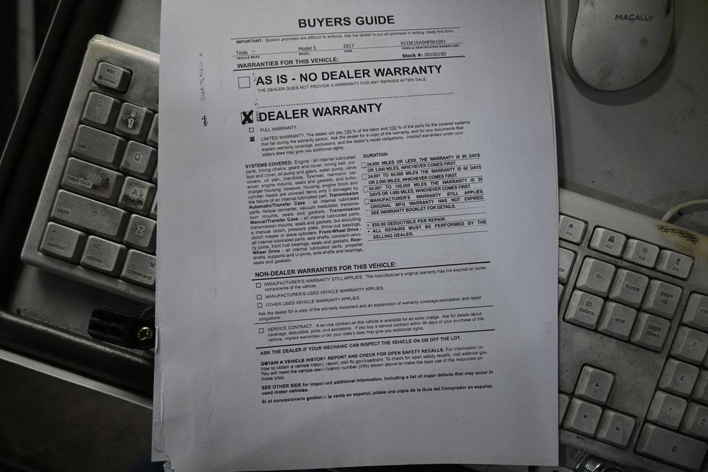 used 2017 Tesla Model 3 car, priced at $17,999