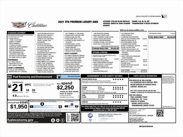 used 2021 Cadillac XT6 car, priced at $31,499