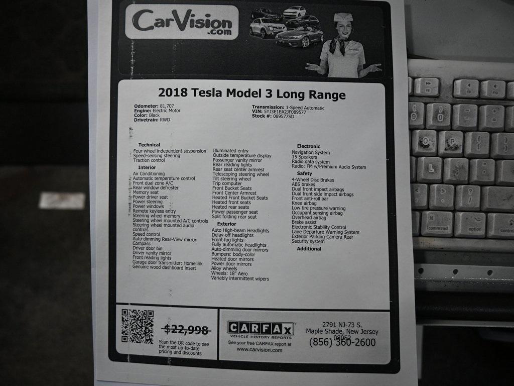 used 2018 Tesla Model 3 car, priced at $16,998