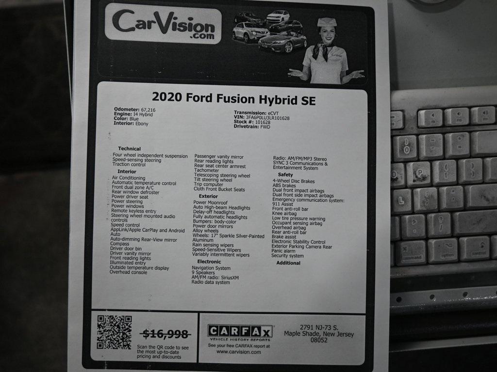 used 2020 Ford Fusion car, priced at $14,499