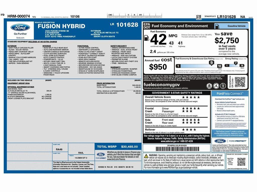 used 2020 Ford Fusion car, priced at $14,499