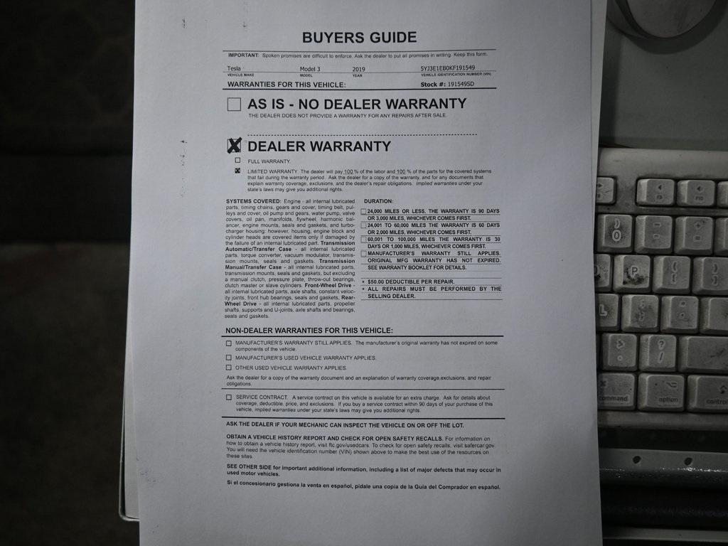 used 2019 Tesla Model 3 car, priced at $19,999