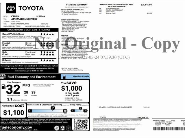 used 2022 Toyota Camry car, priced at $22,999