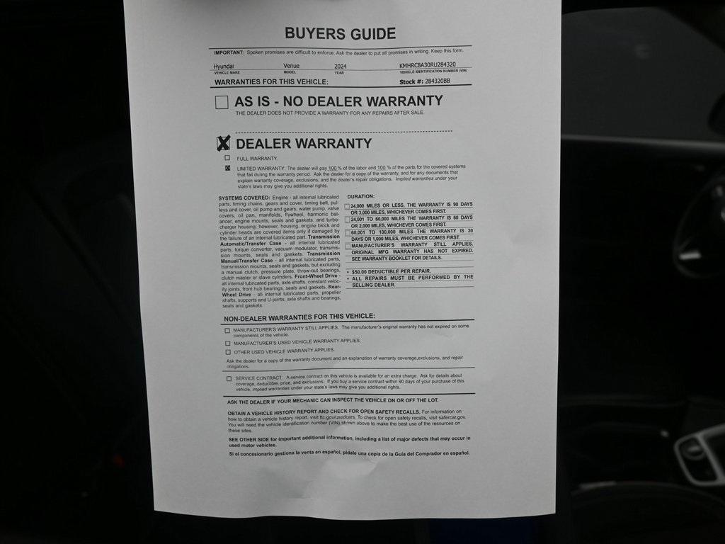 used 2024 Hyundai Venue car, priced at $14,999