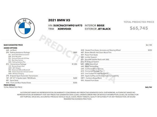 used 2021 BMW X5 car, priced at $31,499