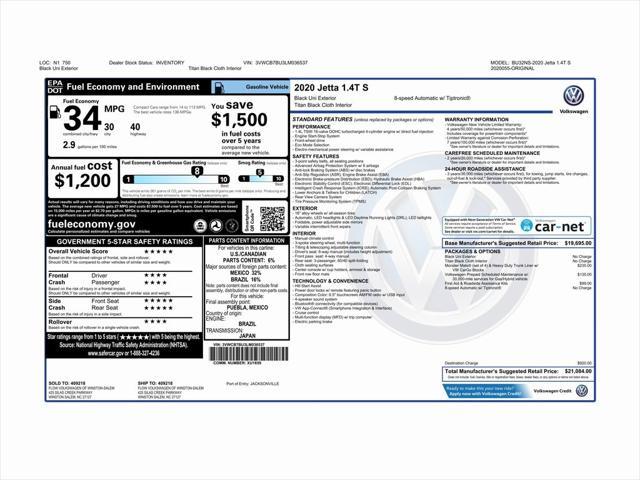 used 2020 Volkswagen Jetta car, priced at $16,999