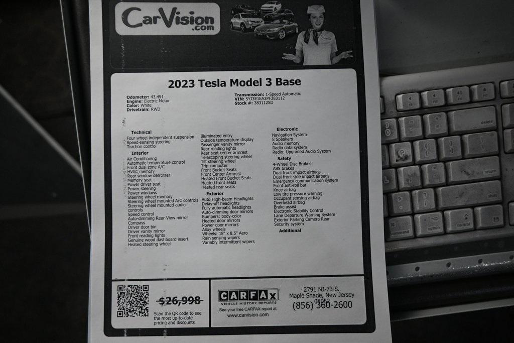 used 2023 Tesla Model 3 car, priced at $20,999