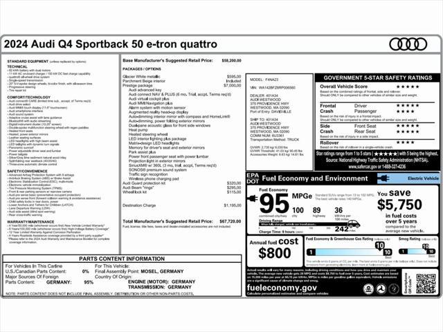 used 2024 Audi Q4 e-tron car, priced at $38,499