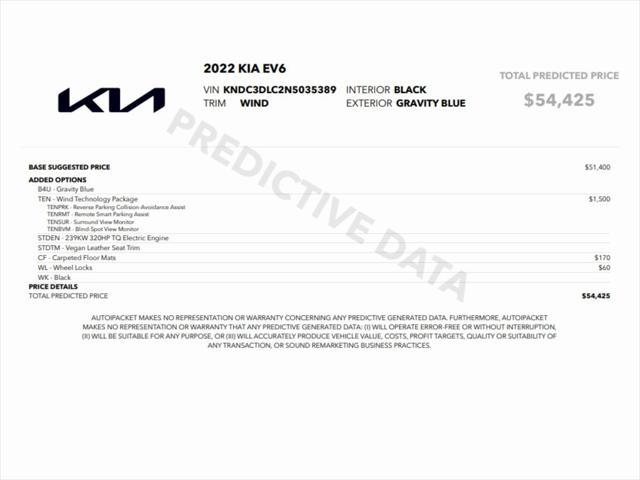 used 2022 Kia EV6 car, priced at $18,999