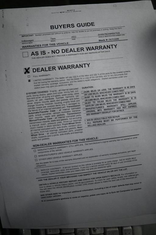 used 2022 Volkswagen Taos car, priced at $16,999