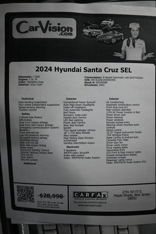 used 2024 Hyundai SANTA CRUZ car, priced at $26,999