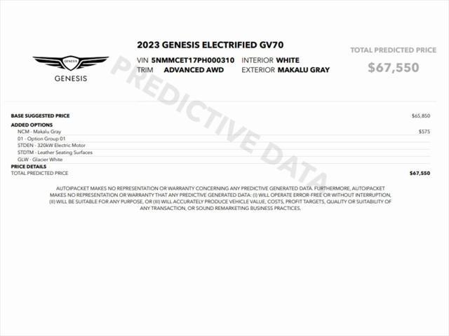 used 2023 Genesis Electrified GV70 car, priced at $35,999