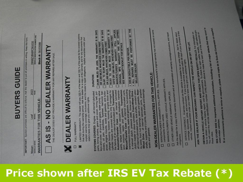 used 2023 Nissan Leaf car, priced at $11,999
