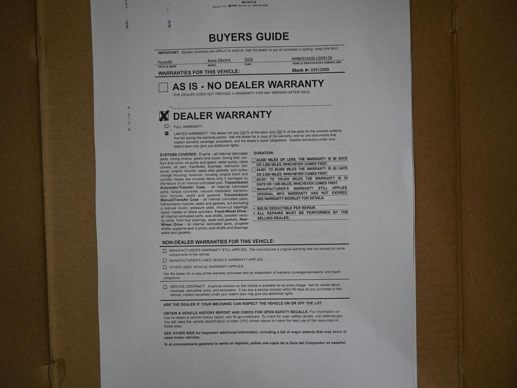 used 2020 Hyundai Kona EV car, priced at $13,999