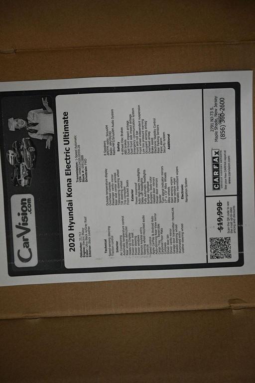 used 2020 Hyundai Kona EV car, priced at $13,999