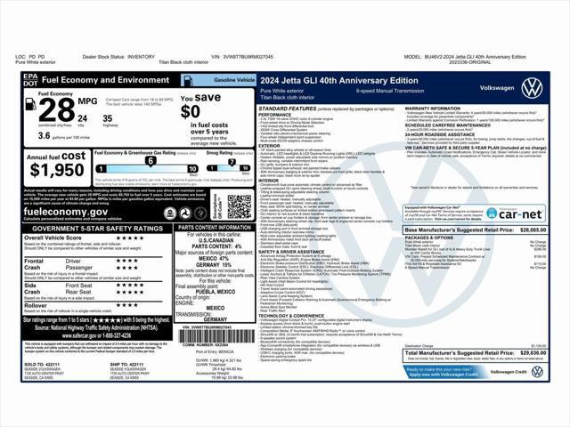 used 2024 Volkswagen Jetta GLI car, priced at $25,999