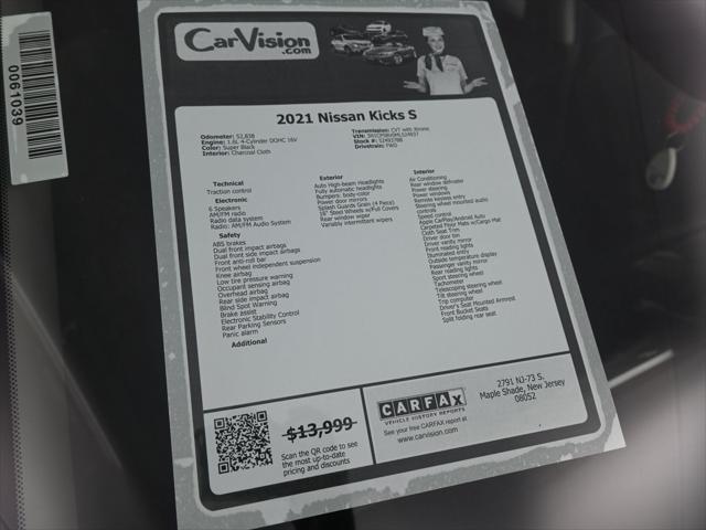 used 2021 Nissan Kicks car, priced at $11,999