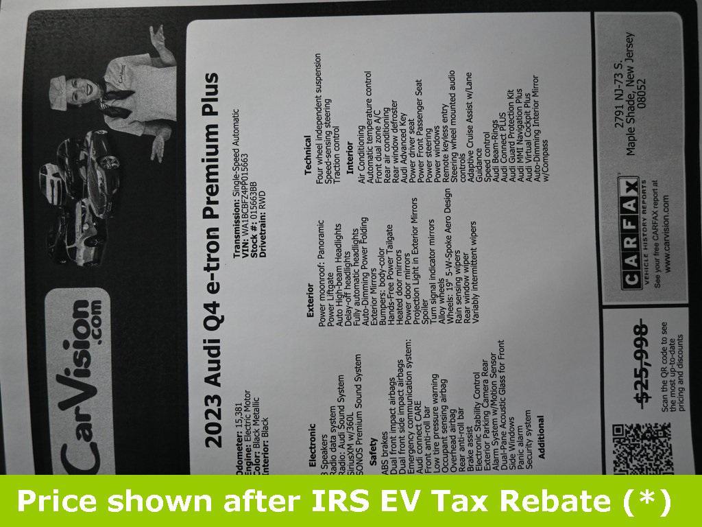 used 2023 Audi Q4 e-tron car, priced at $19,999