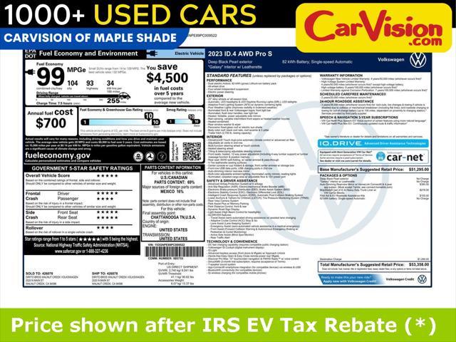 used 2023 Volkswagen ID.4 car, priced at $19,999