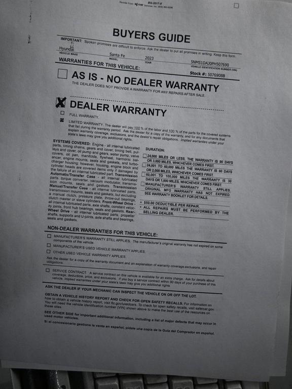 used 2023 Hyundai Santa Fe car, priced at $21,999