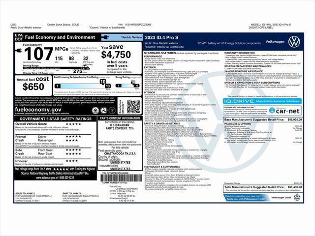 used 2023 Volkswagen ID.4 car, priced at $18,999