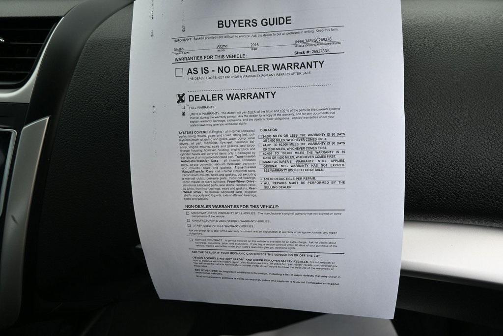 used 2016 Nissan Altima car, priced at $11,499